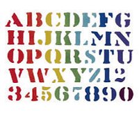Wandschablone mit Buchstaben und Zahlen (ABC)